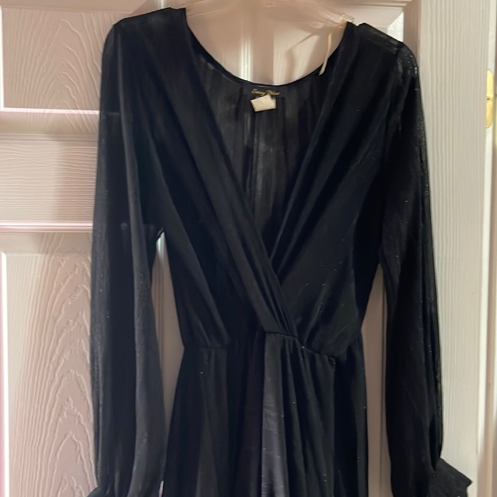 Black Long-Sleeve Wrap Dress - Classic Women's Dress